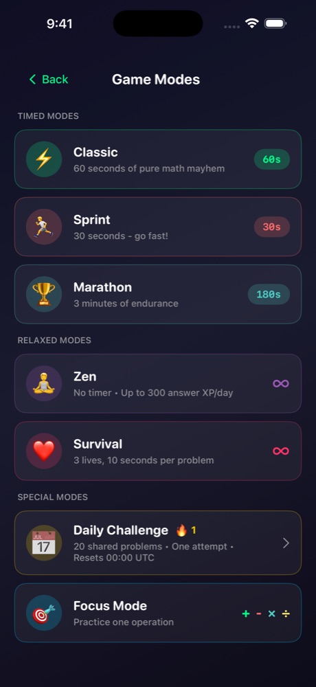 Game modes